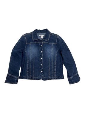 AMI Luxury Designer Blue Denim Bomber Jean Jacket Womens XL